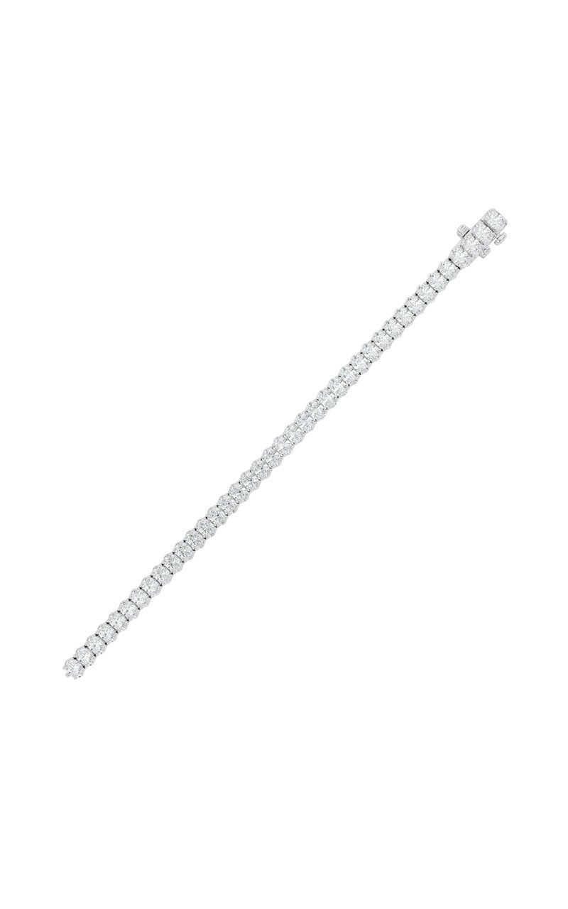 15CTW Oval Shaped Lab Grown Diamond (F/VS) East West Line Bracelet in 14K Gold