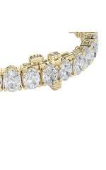 Load image into Gallery viewer, 18.5CTW Oval Shaped Lab Grown Diamond (F/VS) East West Line Bracelet in 14K Gold
