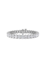 Load image into Gallery viewer, 24CTW Oval Shaped Lab Grown Diamond (F/VS) East West Line Bracelet in 14K Gold
