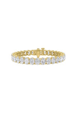 Load image into Gallery viewer, 24CTW Oval Shaped Lab Grown Diamond (F/VS) East West Line Bracelet in 14K Gold

