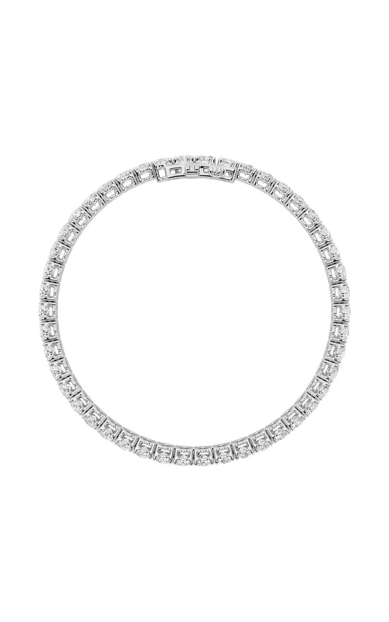 9CTW Oval Shaped Lab Grown Diamond (G/VS) East West Line Bracelet in 14K Gold