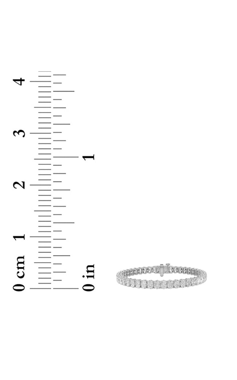 9CTW Oval Shaped Lab Grown Diamond (G/VS) East West Line Bracelet in 14K Gold