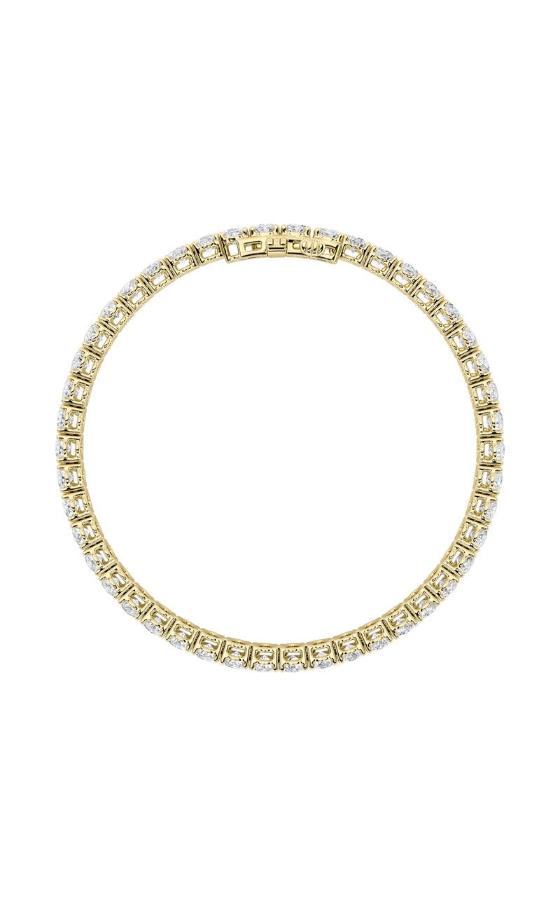9CTW Oval Shaped Lab Grown Diamond (G/VS) East West Line Bracelet in 14K Gold