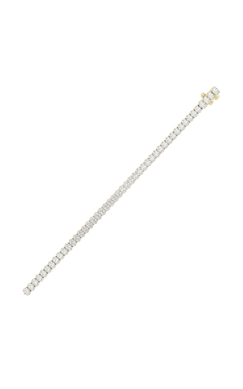 9CTW Oval Shaped Lab Grown Diamond (G/VS) East West Line Bracelet in 14K Gold
