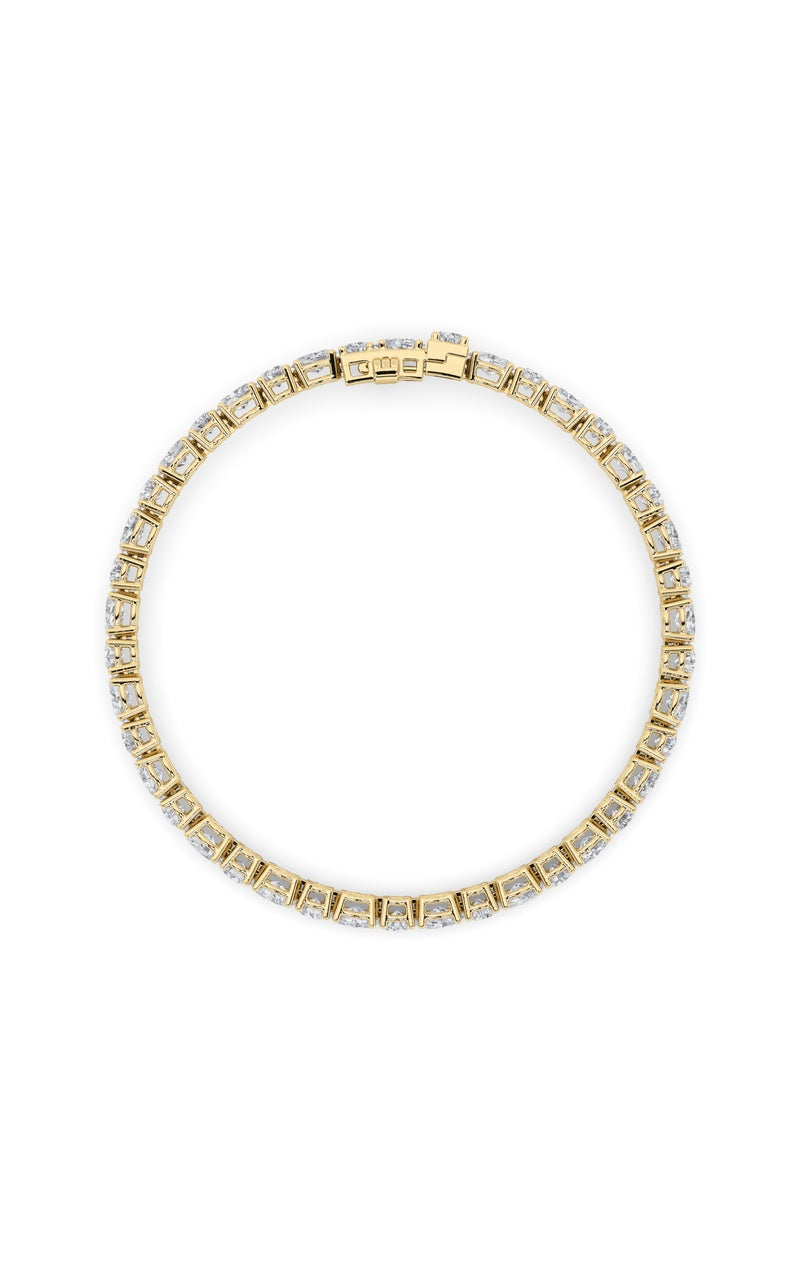 7CTW Oval Shaped Lab Grown Diamond (F/VS) East West Bracelet in 14K Gold