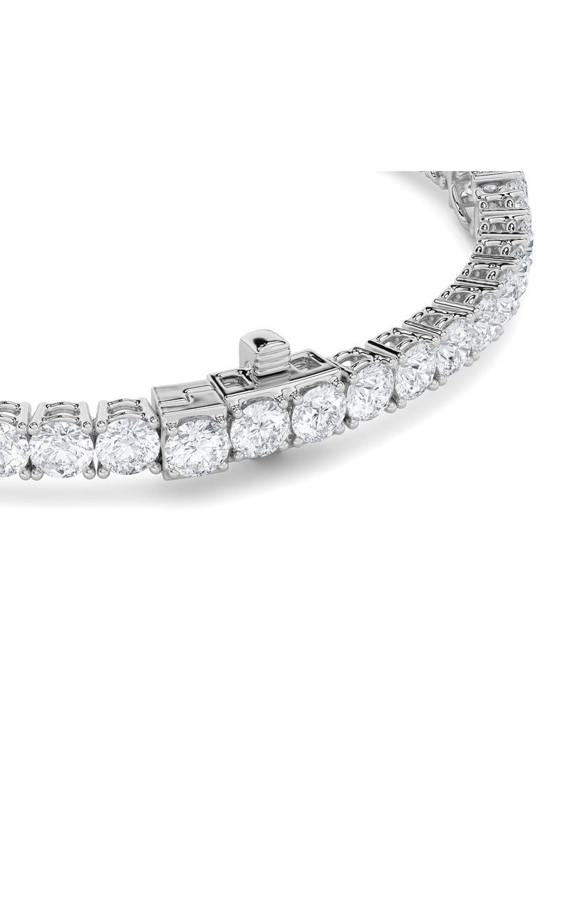 10CTW Oval Shaped Lab Grown Diamond (F/VS) East West Station Bracelet in 14K Gold