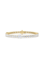 Load image into Gallery viewer, 10CTW Oval Shaped Lab Grown Diamond (F/VS) East West Station Bracelet in 14K Gold
