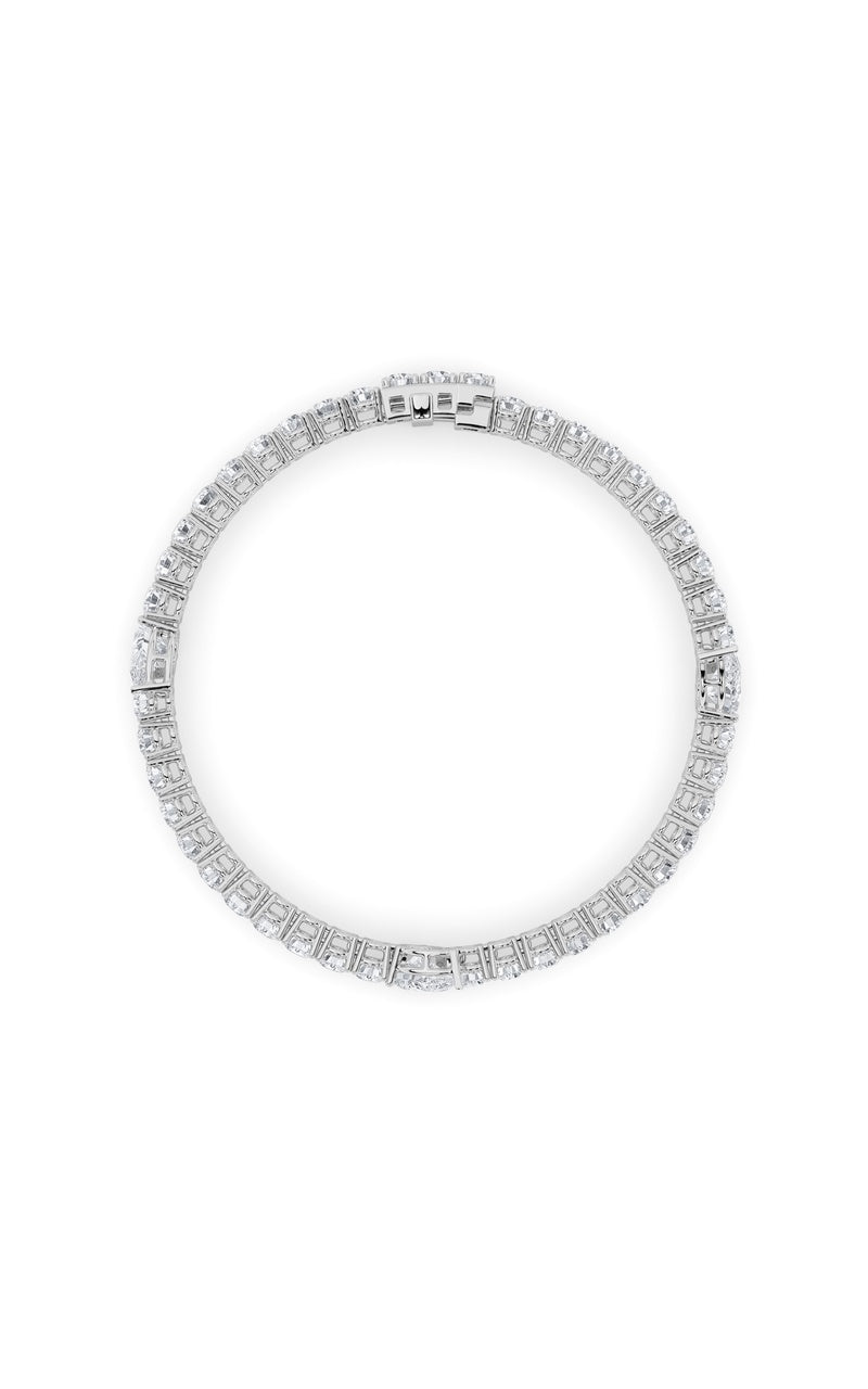 10CTW Pear Shaped Lab Grown Diamond (F/VS) East West Station Bracelet in 14K Gold