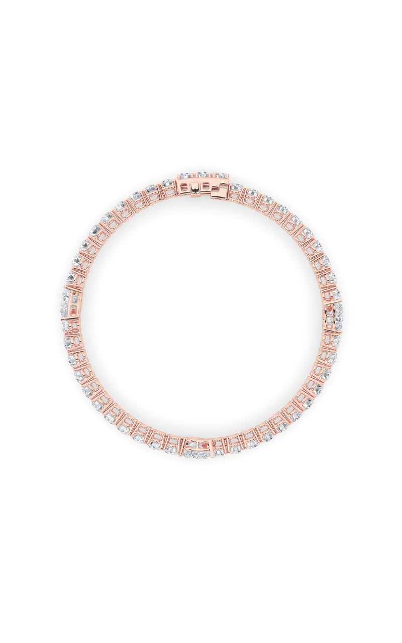 10CTW Pear Shaped Lab Grown Diamond (F/VS) East West Station Bracelet in 14K Gold