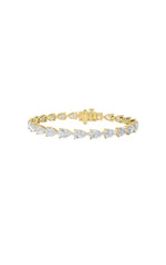 Load image into Gallery viewer, 10CTW Pear Shaped Lab Grown Diamond (F/VS) Fancy Line Bracelet in 14K Gold
