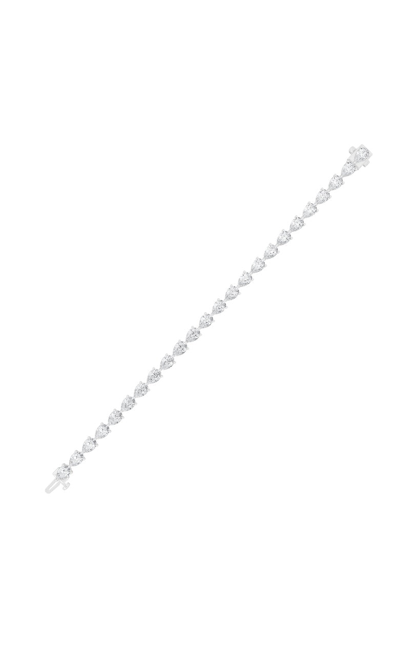 12CTW Pear Shaped Lab Grown Diamond (F/VS) Fancy Line Bracelet in 14K Gold