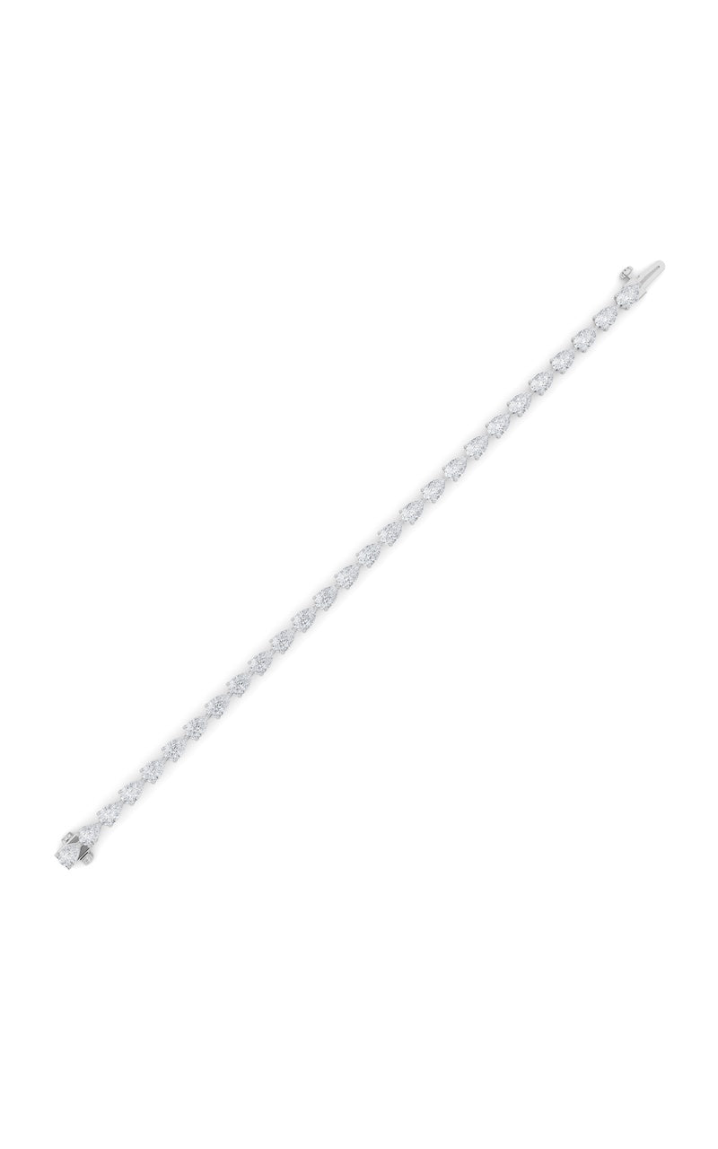 6CTW Pear Shaped Lab Grown Diamond (F/VS) Fancy Line Bracelet in 14K Gold
