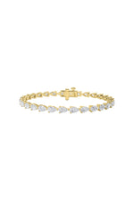 Load image into Gallery viewer, 6CTW Pear Shaped Lab Grown Diamond (F/VS) Fancy Line Bracelet in 14K Gold
