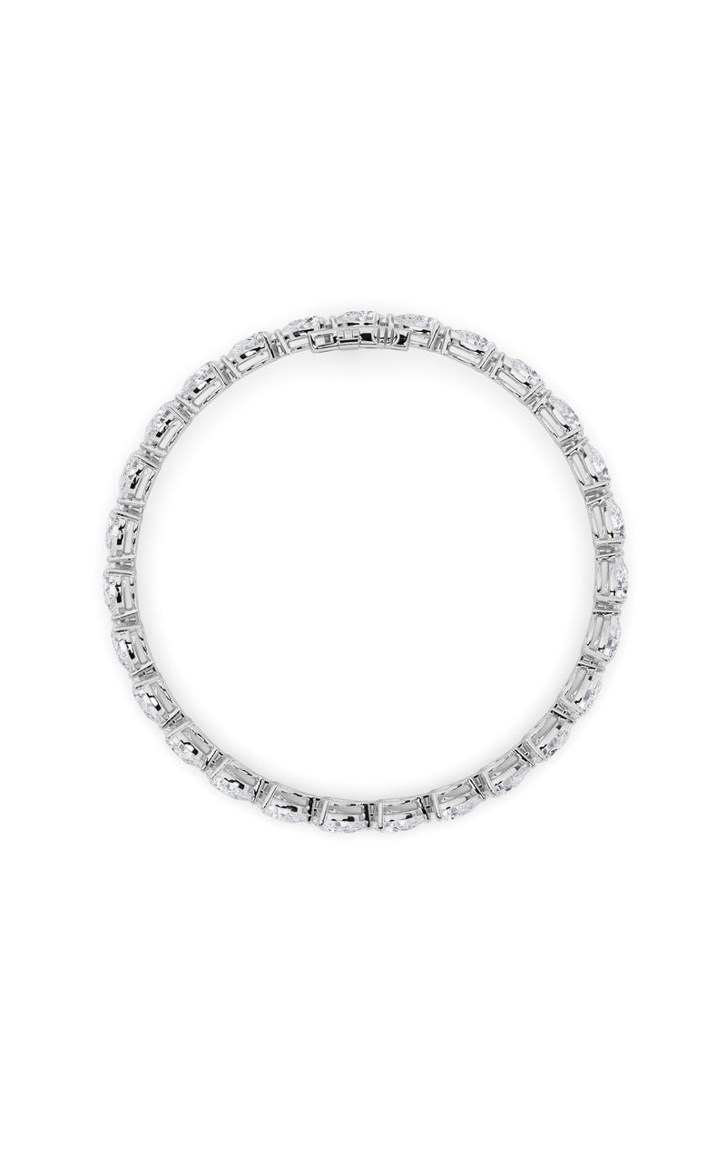 7CTW Pear Shaped Lab Grown Diamond (F/VS) Fancy Line Bracelet in 14K Gold