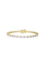 Load image into Gallery viewer, 7CTW Pear Shaped Lab Grown Diamond (F/VS) Fancy Line Bracelet in 14K Gold

