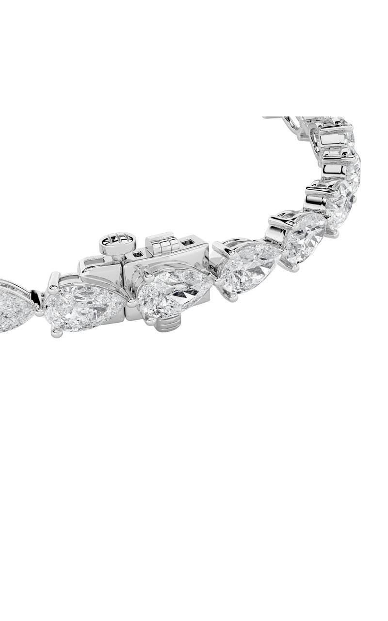 8CTW Pear Shaped Lab Grown Diamond (F/VS) East West Bracelet in 14K Gold