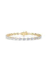 Load image into Gallery viewer, 8CTW Pear Shaped Lab Grown Diamond (F/VS) East West Bracelet in 14K Gold
