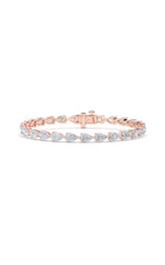 Load image into Gallery viewer, 8CTW Pear Shaped Lab Grown Diamond (F/VS) East West Bracelet in 14K Gold
