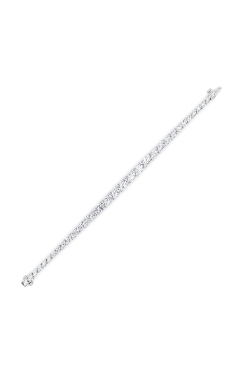 13.5CTW Marquise Shaped Lab Grown Diamond (F/VS) Bracelet in 14K Gold