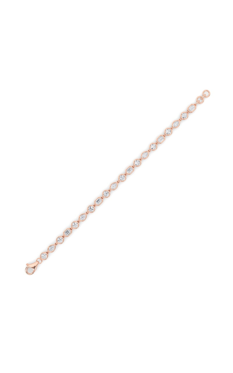 4CTW Mix Shaped Lab Grown Diamond (G/VS) Bracelet in 14K Gold
