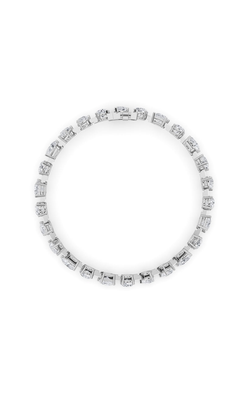 10.5CTW Mix Shaped Lab Grown Diamond (F/VS) North South Bracelet in 14K Gold