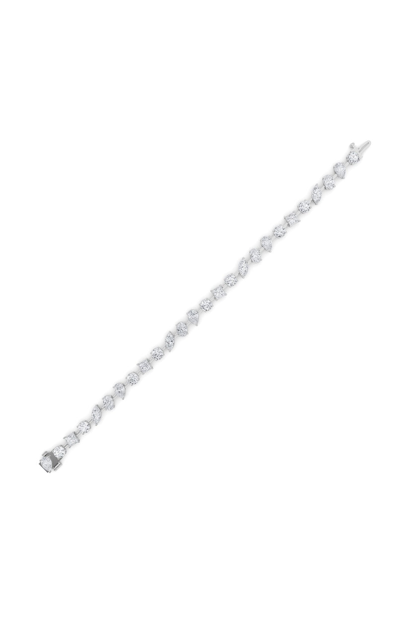 10.5CTW Mix Shaped Lab Grown Diamond (F/VS) North South Bracelet in 14K Gold
