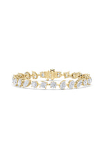 Load image into Gallery viewer, 10.5CTW Mix Shaped Lab Grown Diamond (F/VS) North South Bracelet in 14K Gold
