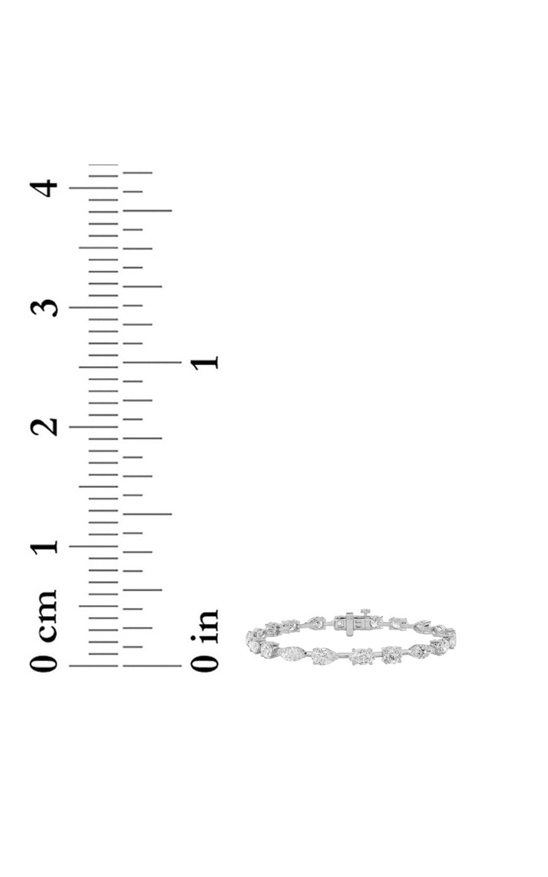 6CTW Mix Shaped Lab Grown Diamond East & West Bracelet in 14K Gold (F/VS)