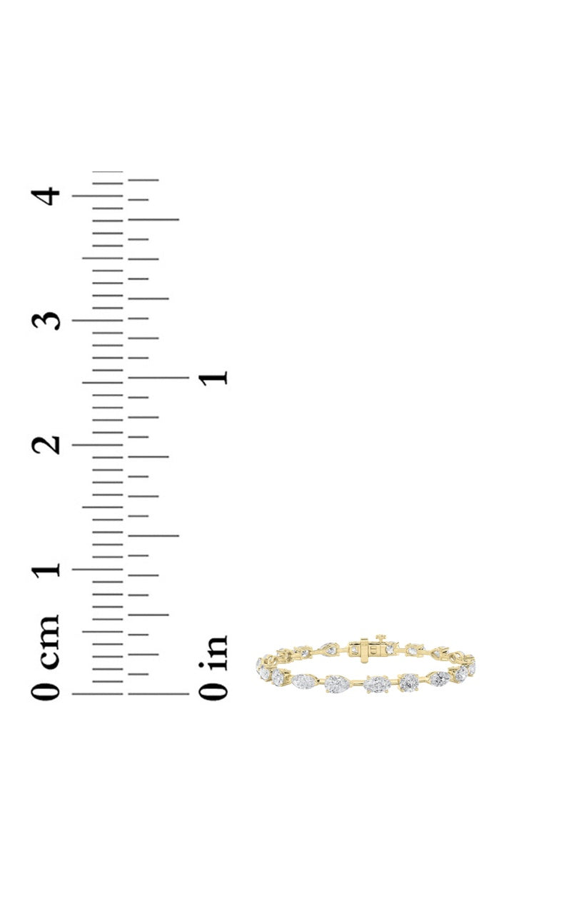 7CTW Mix Shaped Lab Grown Diamond (F/VS) Bracelet in 14K Gold
