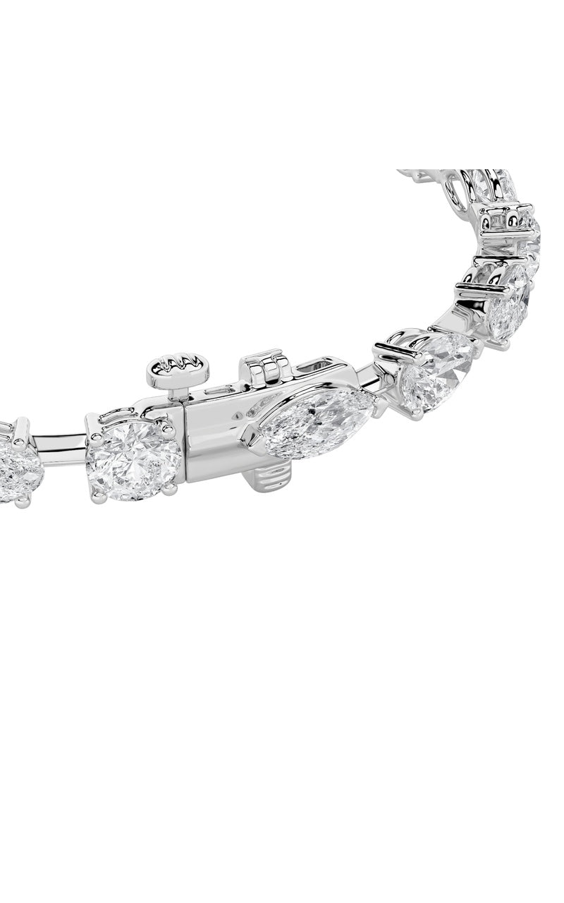 8CTW Mix Shaped Lab Grown Diamond East & West Bracelet in 14K Gold (F/VS)