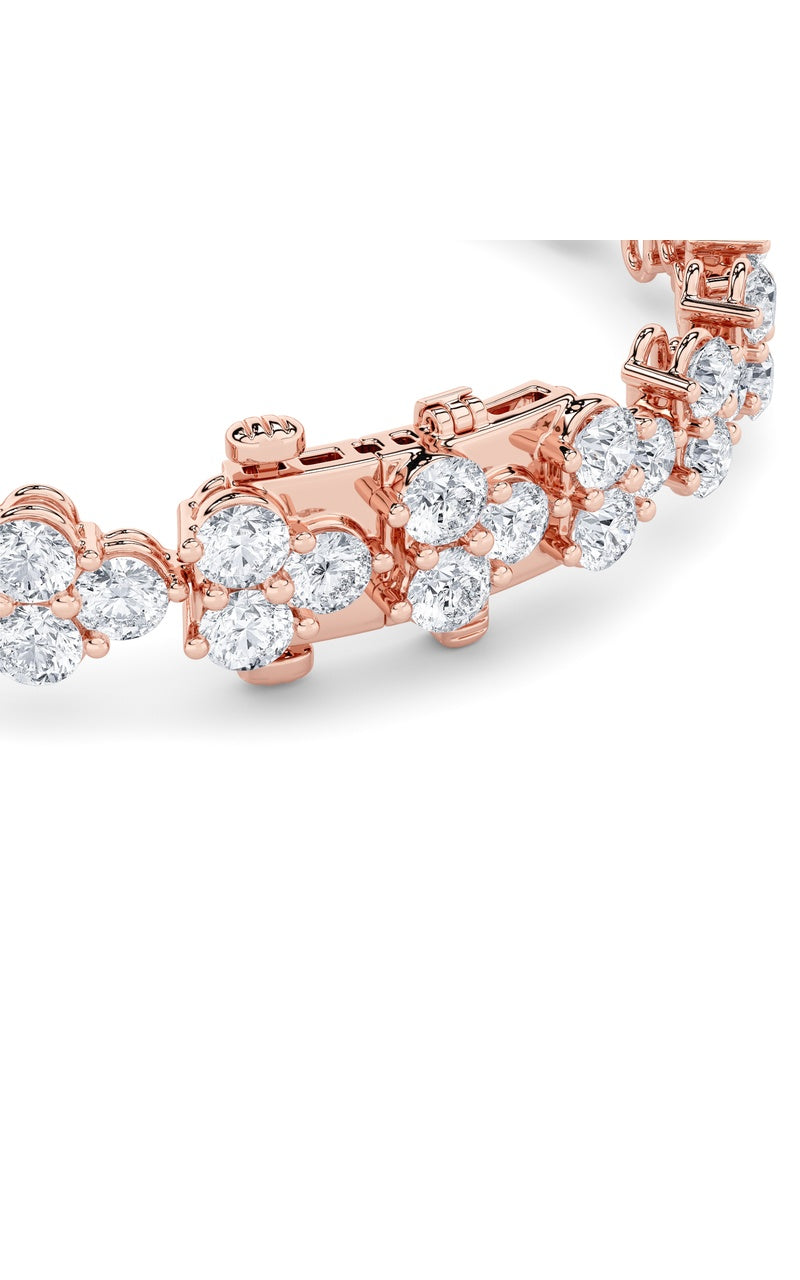 13CTW Round Shaped Lab Grown Diamond (F/VS) Cluster Bracelet in 14K Gold
