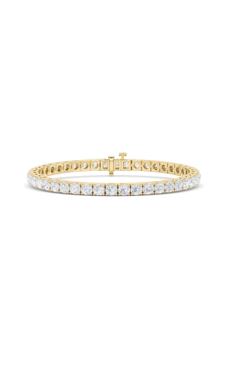 10.25CTW Round Shaped Lab Grown Diamond (F/VS) Bracelet in 14K Gold