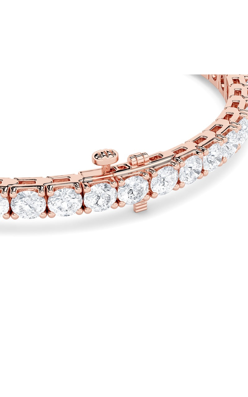 10.25CTW Round Shaped Lab Grown Diamond (F/VS) Bracelet in 14K Gold