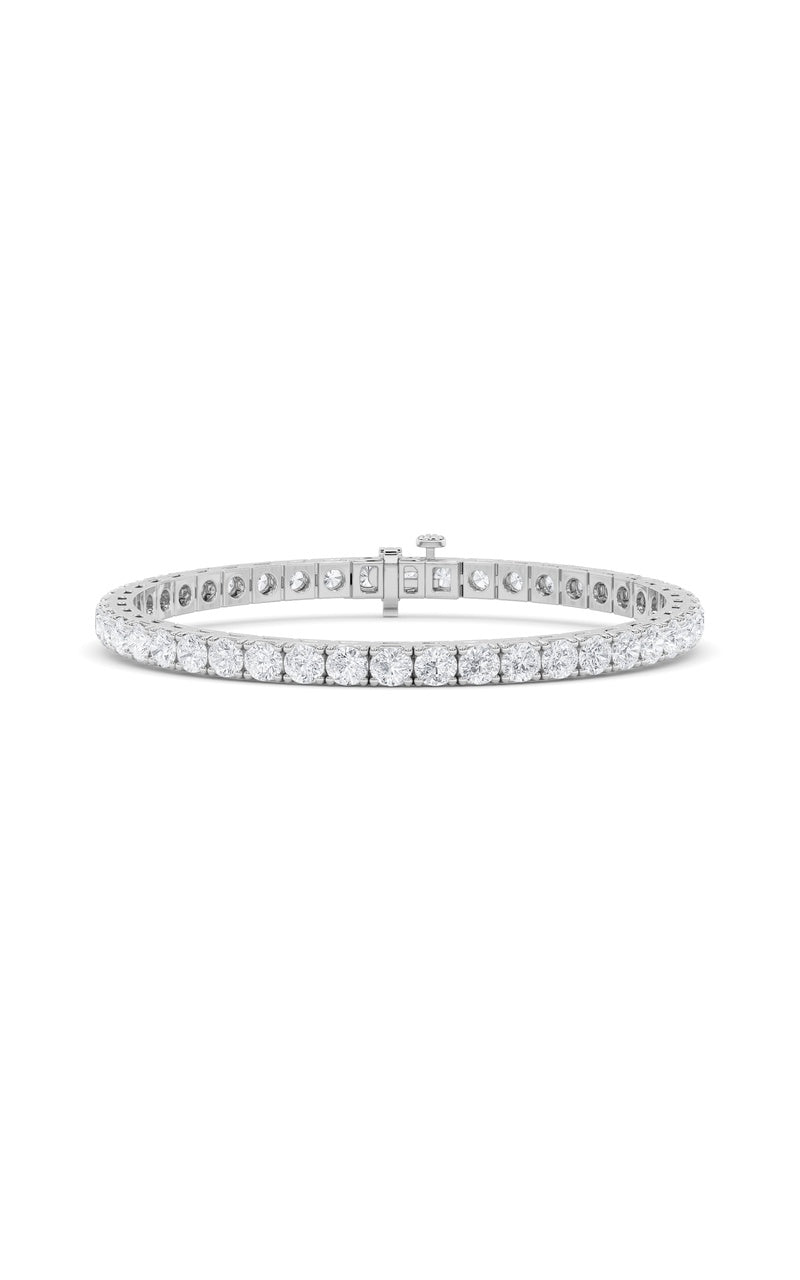 8CTW Round Shaped Lab Grown Diamond (F/VS) Bracelet in 14K Gold