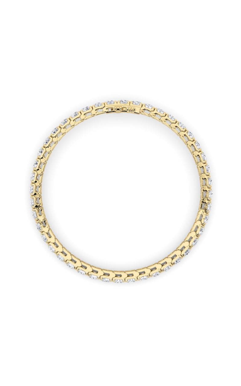 8CTW Round Shaped Lab Grown Diamond (F/VS) Bracelet in 14K Gold