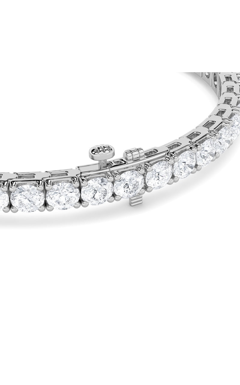 9CTW Round Shaped Lab Grown Diamond (F/VS) Bracelet in 14K Gold