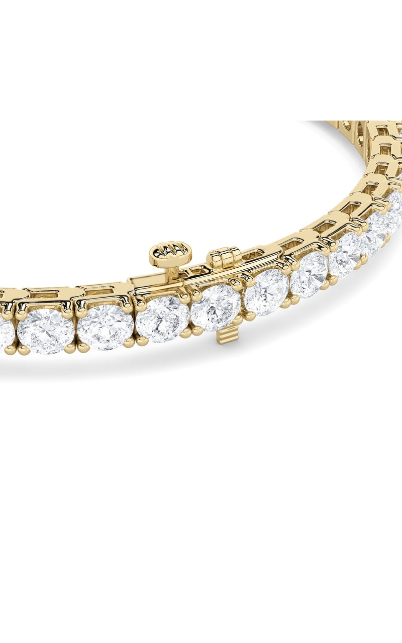 9CTW Round Shaped Lab Grown Diamond (F/VS) Bracelet in 14K Gold