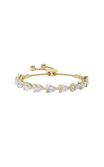 Load image into Gallery viewer, 3.5CTW Pear Shaped Lab Grown Diamond (F/VS) Bolo Bracelet in 14K Gold
