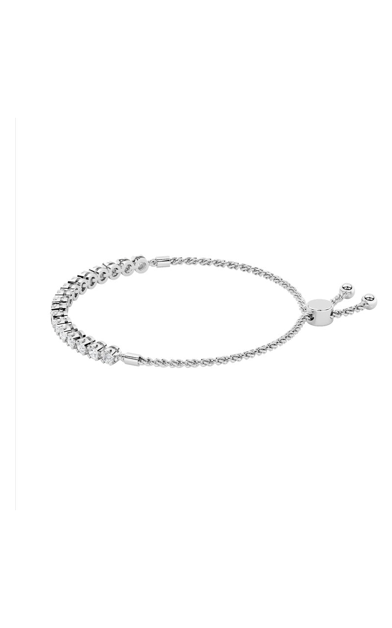2CTW Round Shaped Lab Grown Diamond (F/VS) Bolo Bracelet in 14K Gold