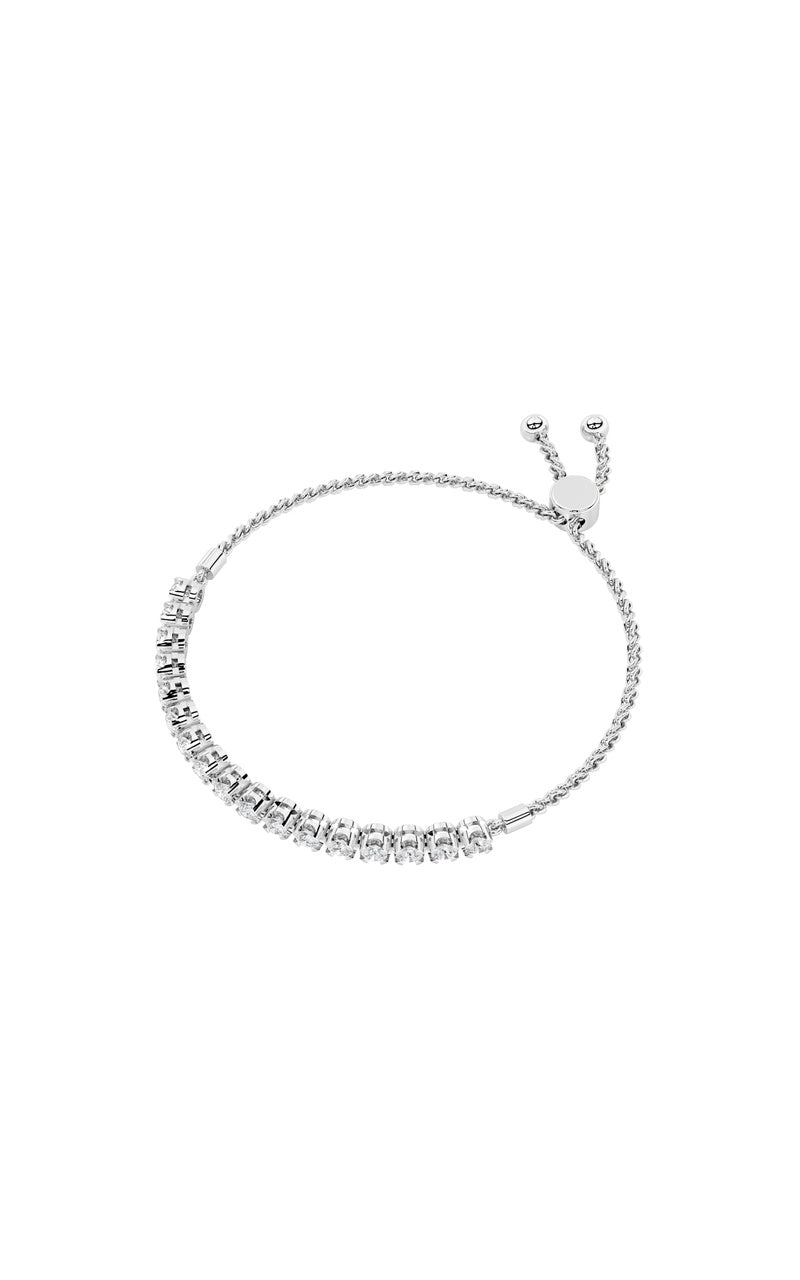 2CTW Round Shaped Lab Grown Diamond (F/VS) Bolo Bracelet in 14K Gold