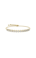 Load image into Gallery viewer, 2.5CTW Round Shaped Lab Grown Diamond (F/VS) Bolo Bracelet in 14K Gold
