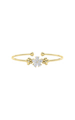Load image into Gallery viewer, 1.5CTW Pear Shaped Lab Grown Diamond (F/VS) Fancy Flower Bangle Bracelet in 14K Gold
