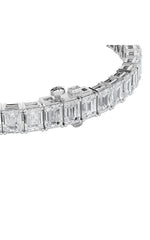 Load image into Gallery viewer, 15CTW Emerald Shaped Lab Grown Diamond North South Bracelet in 14K Gold (F/VS)
