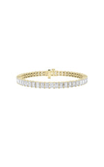 Load image into Gallery viewer, 15CTW Emerald Shaped Lab Grown Diamond North South Bracelet in 14K Gold (F/VS)
