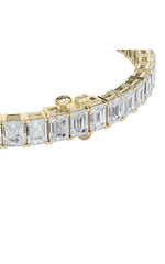 Load image into Gallery viewer, 15CTW Emerald Shaped Lab Grown Diamond North South Bracelet in 14K Gold (F/VS)
