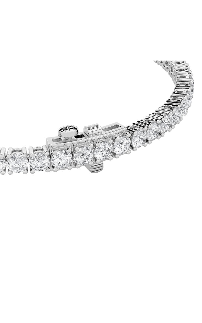 5CTW Round Shaped Lab Grown Diamond (F/VS) Bracelet in 14K White Gold