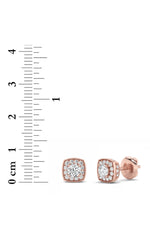 Load image into Gallery viewer, 1CTW Round Shaped Lab Grown Diamond (F/VS) Halo Stud Earrings in 14K Gold
