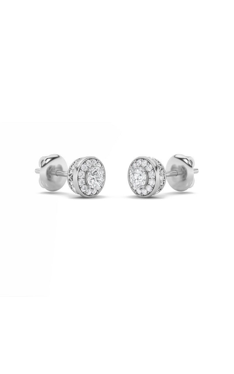 Vs) halo stud earrings in 14k gold