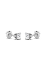 Load image into Gallery viewer, 1CTW Princess Shaped Lab Grown Diamond (F/VS) Tulip Head Stud Earrings in 14K Gold
