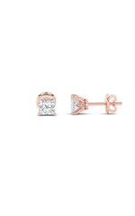 Load image into Gallery viewer, 2CTW Princess Shaped Lab Grown Diamond (F/VS) Tulip Head Stud Earrings in 14K Gold
